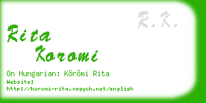 rita koromi business card
