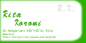 rita koromi business card